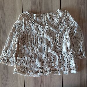 Miss Kelly 1999 Large Lace Bohemian Cream Top - Medium